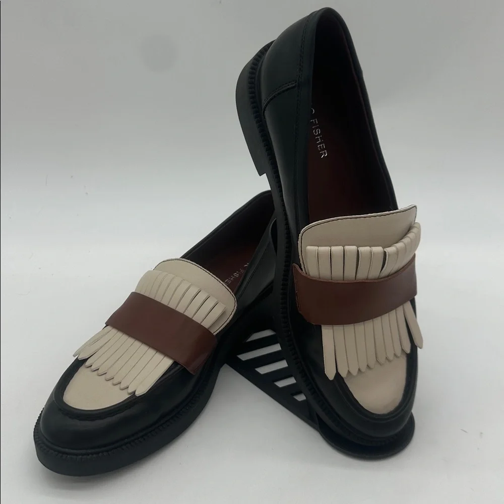 Marc Fisher Black Brown Creme MFCalixy Loafers Women’s Size 9.5M - Picture 3 of 16